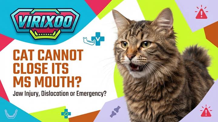 Cat with mouth held abnormally open after possible jaw injury while an owner prepares for urgent care
