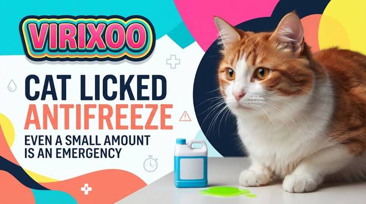 Cat safely removed from a garage spill while an owner calls an emergency veterinarian