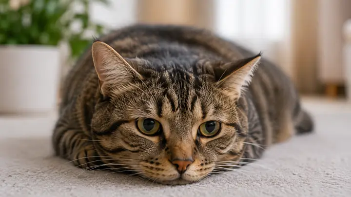 New cat exploring a quiet prepared room with bed water and toys