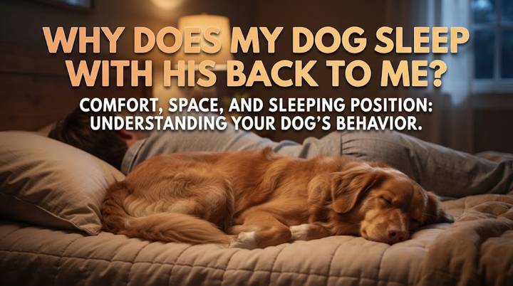 Relaxed dog sleeping beside its owner with its back facing toward the person