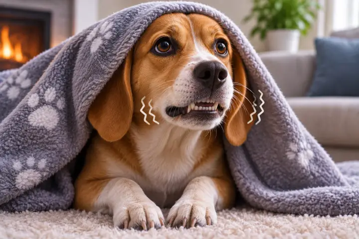 Dog with a slightly trembling jaw