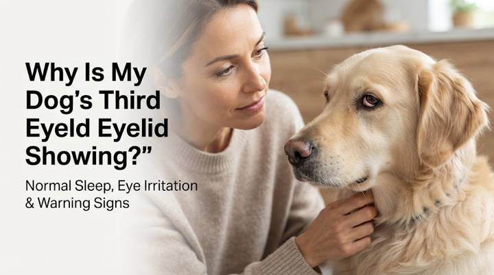 Close view of a dog's visible third eyelid