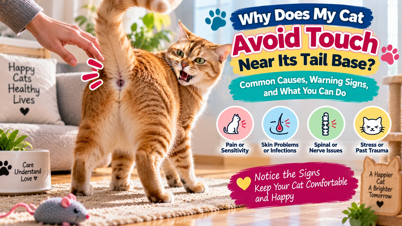 Cat pausing before stepping into a high-sided litter box while an owner observes its mobility