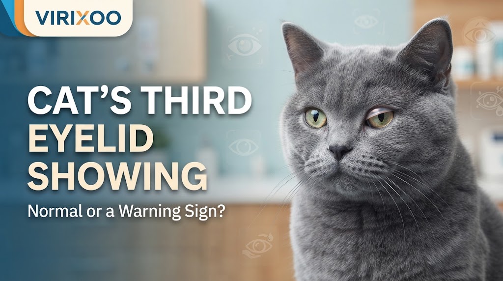 Cat with the third eyelid partly visible while resting, shown clearly but non-graphically