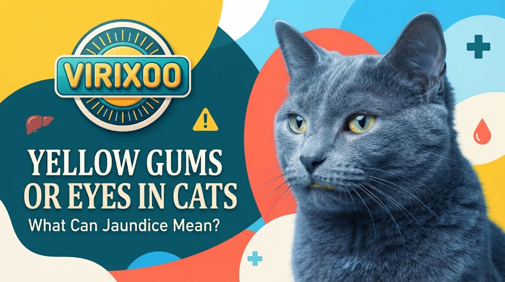 Cat with subtle yellow discoloration of the gums and eye whites shown non-graphically