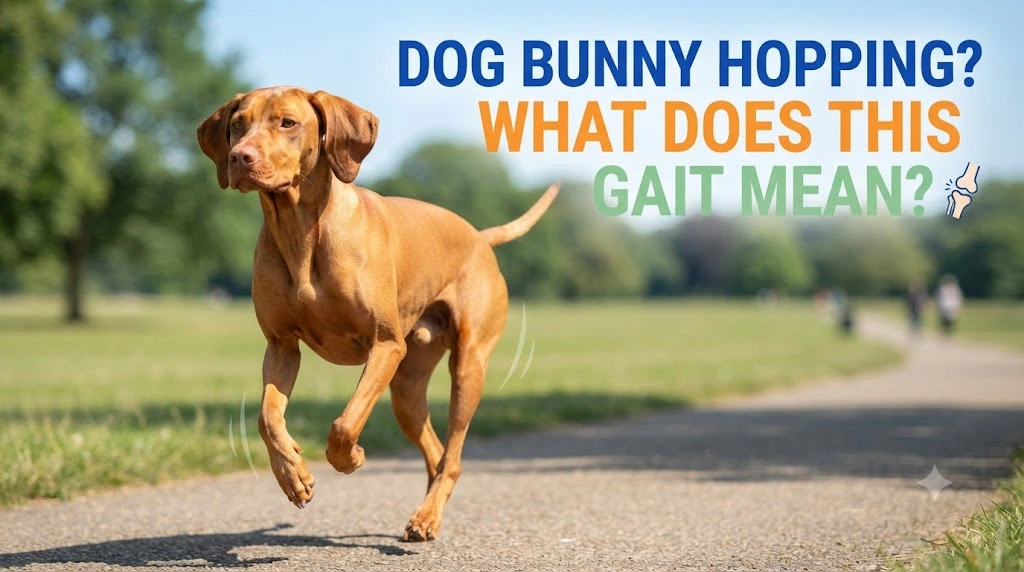 Dog running with both hind legs moving together in a bunny-hopping pattern