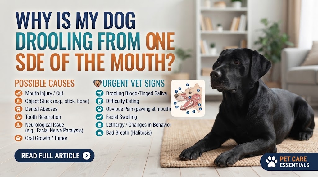 Is My Dog Suddenly Drooling From One Side of the Mouth while an owner observes the dog calmly for relevant changes