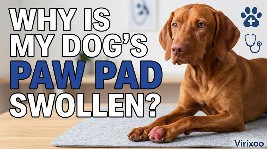 Is My Dog’s Paw Pad Suddenly Swollen while an owner observes the dog calmly for relevant changes