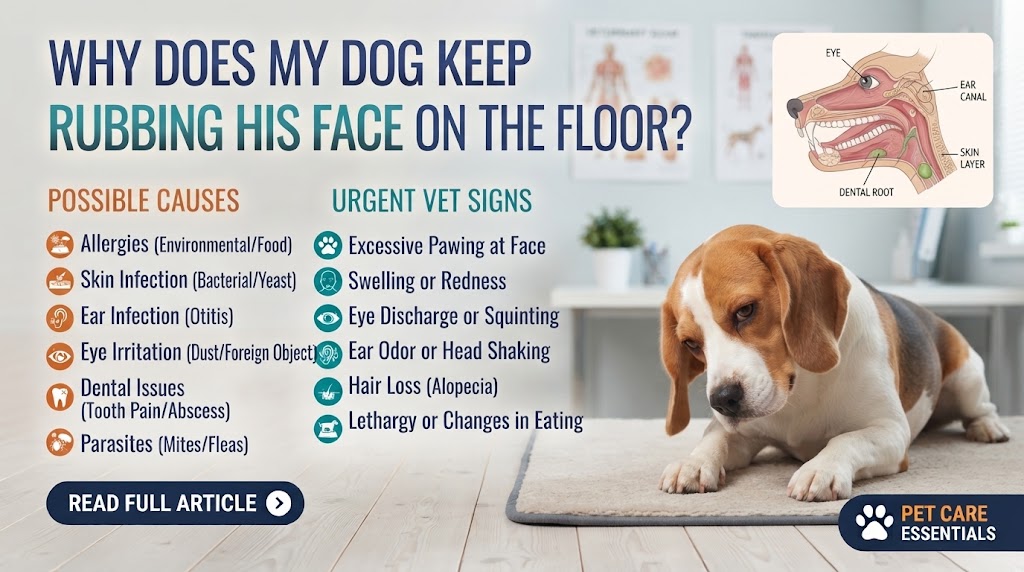 Does My Dog Keep Rubbing His Face on the Floor while an owner observes the dog calmly for relevant changes