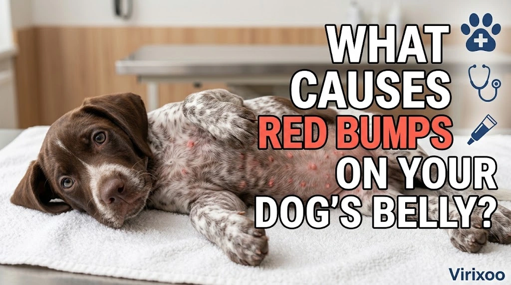 Does My Dog Have Small Red Bumps on His Belly while an owner observes the dog calmly for relevant changes