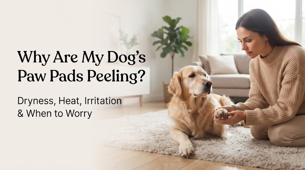 Dog owner observing a dog for signs related to why is my dog's nail turning black
